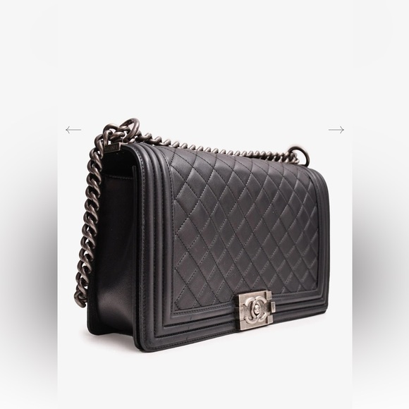 CHANEL™ 2014 BLACK QUILTED LEATHER LARGE BOY BAG - Picture 4 of 5